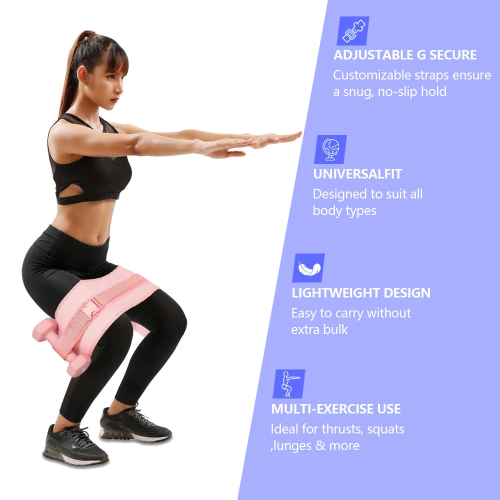 Exercise Hip Thrust Belt for Dumbbells, Perfect for Gym and Home Workouts