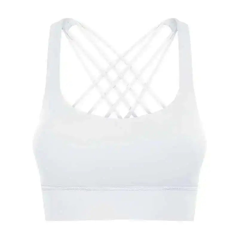 NCLAGEN Fitness High Support Push-Up Cross-Back Gym Workout Bra