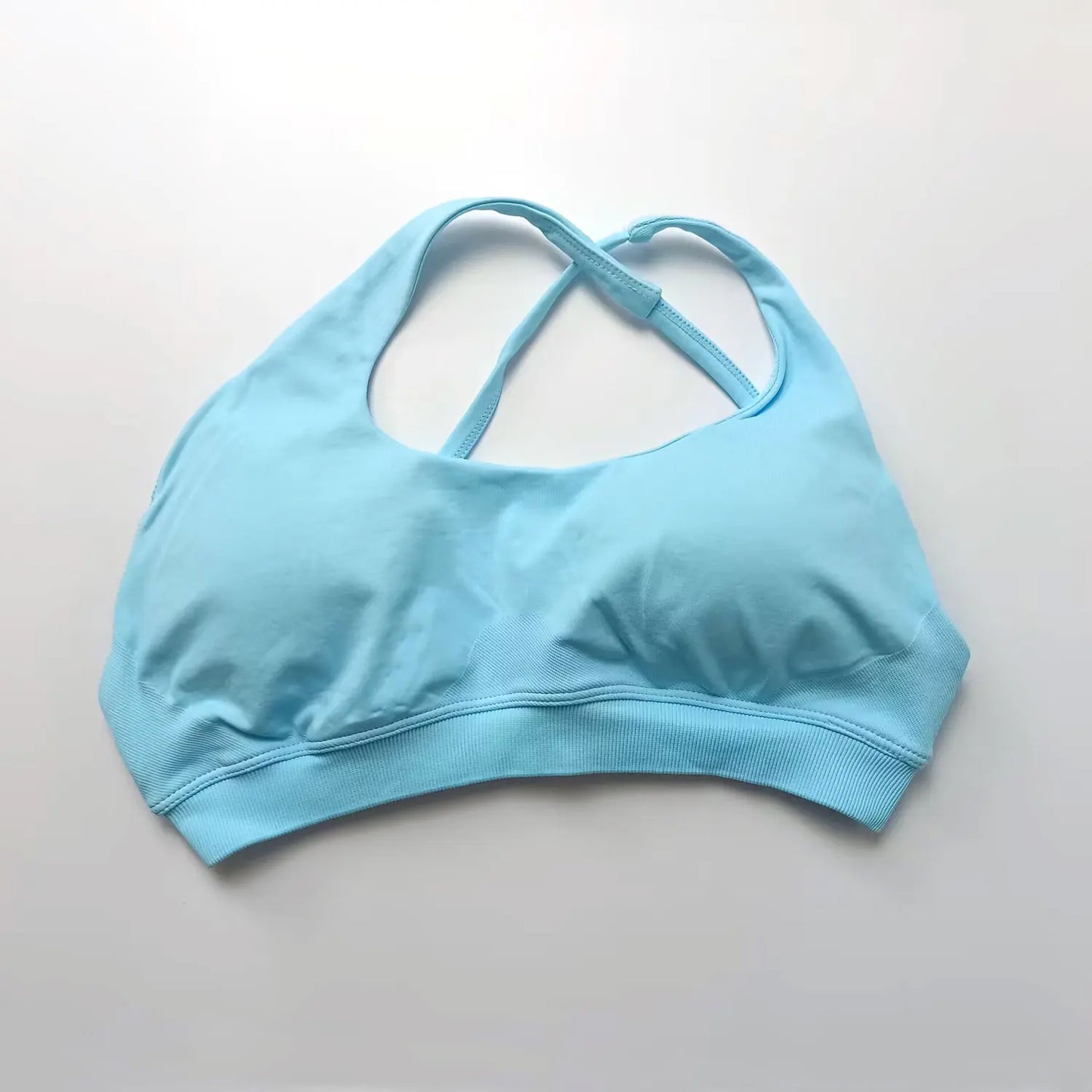 Seamless Asymmetric Halter Backless Sports Bra