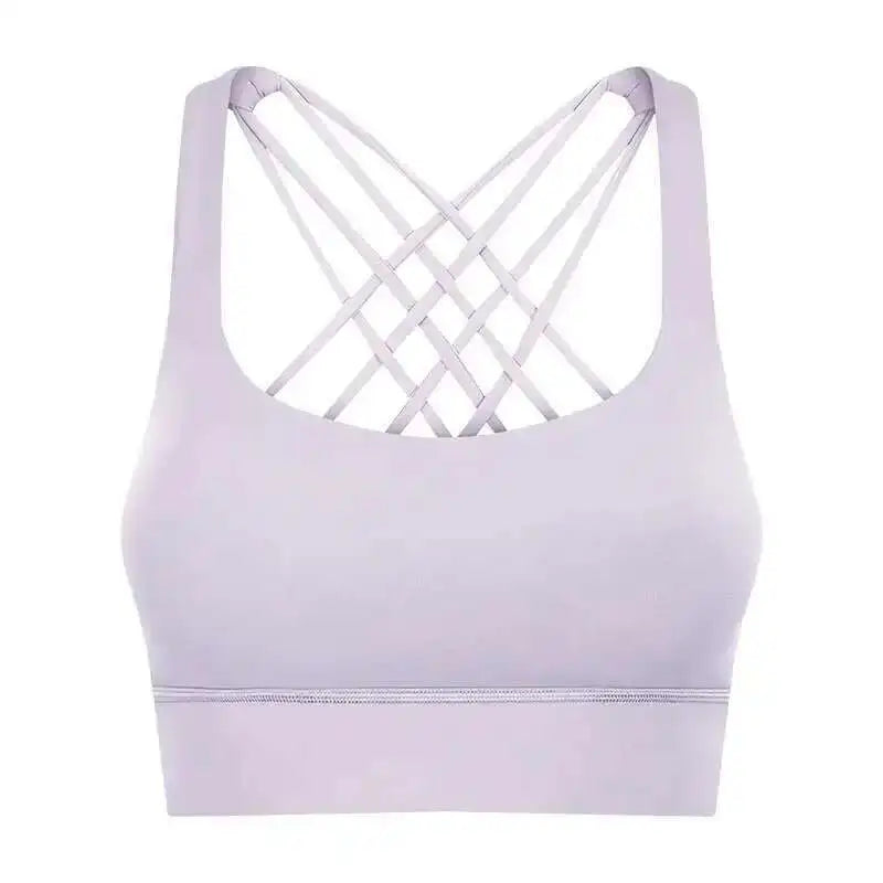NCLAGEN Fitness High Support Push-Up Cross-Back Gym Workout Bra