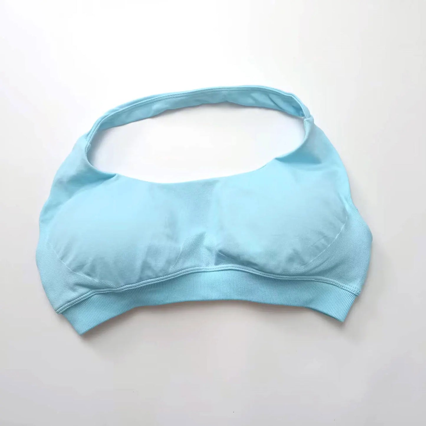 Seamless Halter Workout Sports Bra with High Support