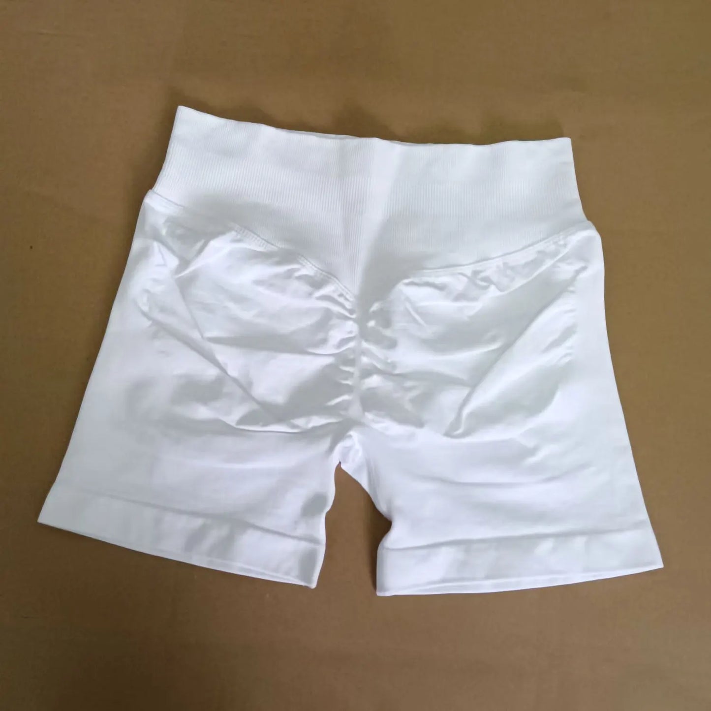 NCLAGEN Women Fitness Low Ribbed Band Gym Shorts for Workout