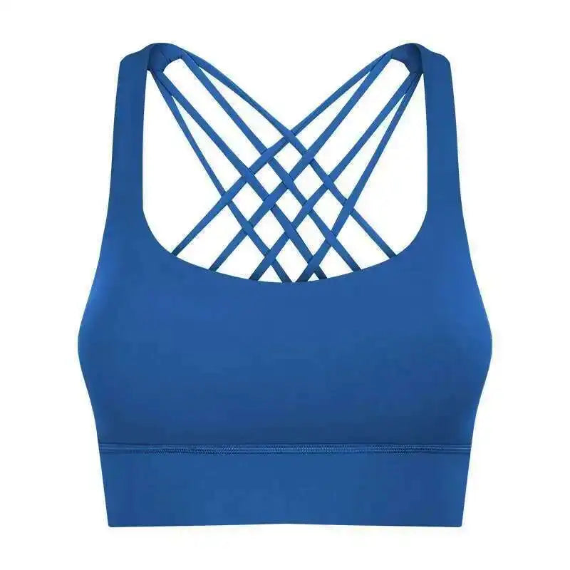 NCLAGEN Fitness High Support Push-Up Cross-Back Gym Workout Bra