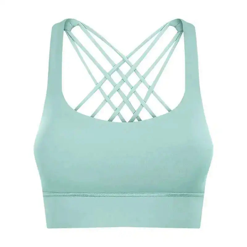 NCLAGEN Fitness High Support Push-Up Cross-Back Gym Workout Bra