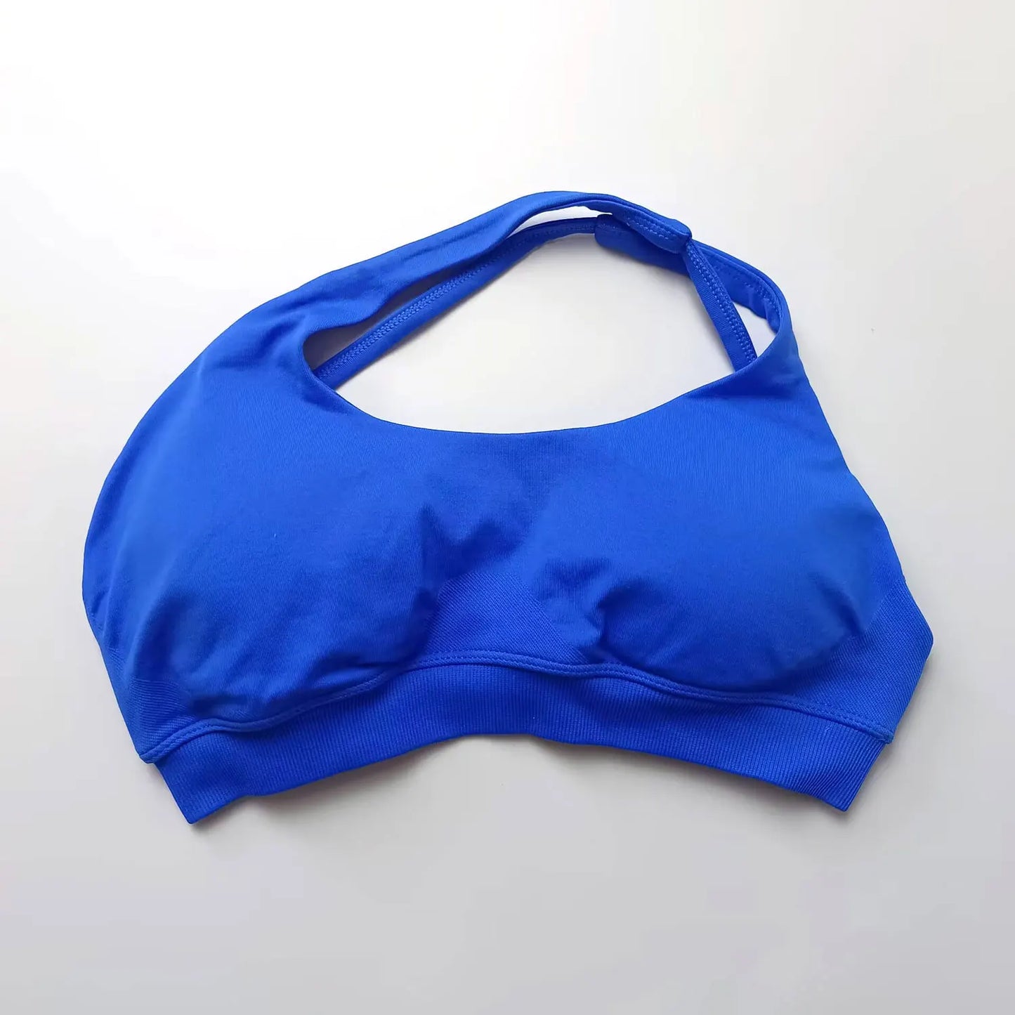 Seamless Asymmetric Halter Backless Sports Bra