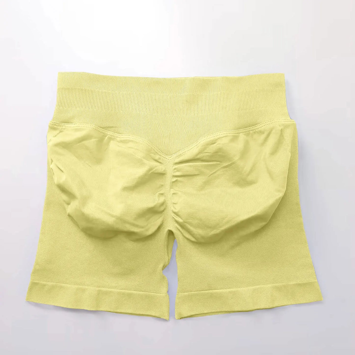 NCLAGEN Women Fitness Low Ribbed Band Gym Shorts for Workout