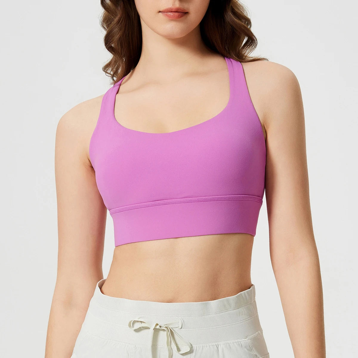 NCLAGEN Fitness High Support Push-Up Cross-Back Gym Workout Bra