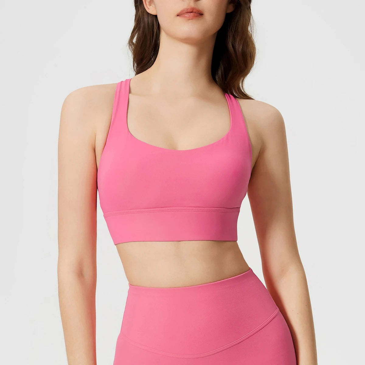 NCLAGEN Fitness High Support Push-Up Cross-Back Gym Workout Bra