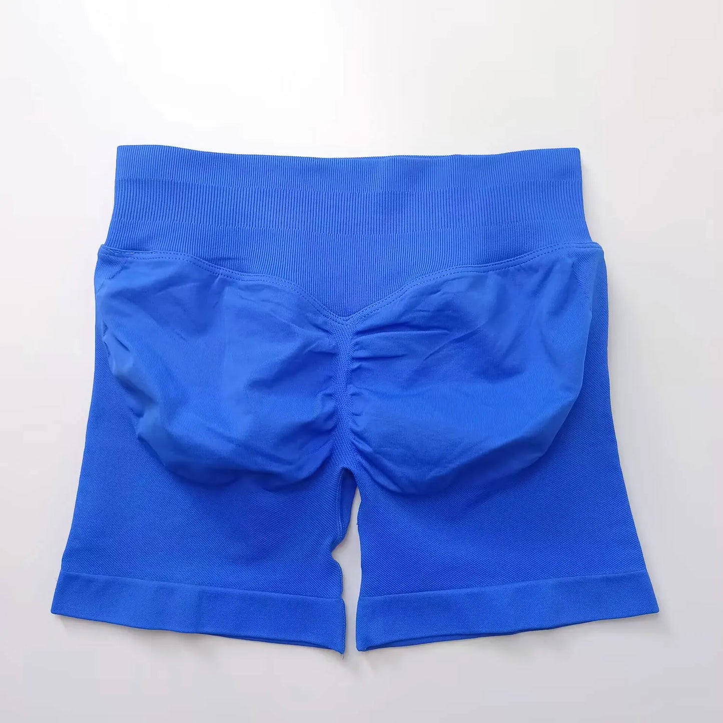 NCLAGEN Women Fitness Low Ribbed Band Gym Shorts for Workout
