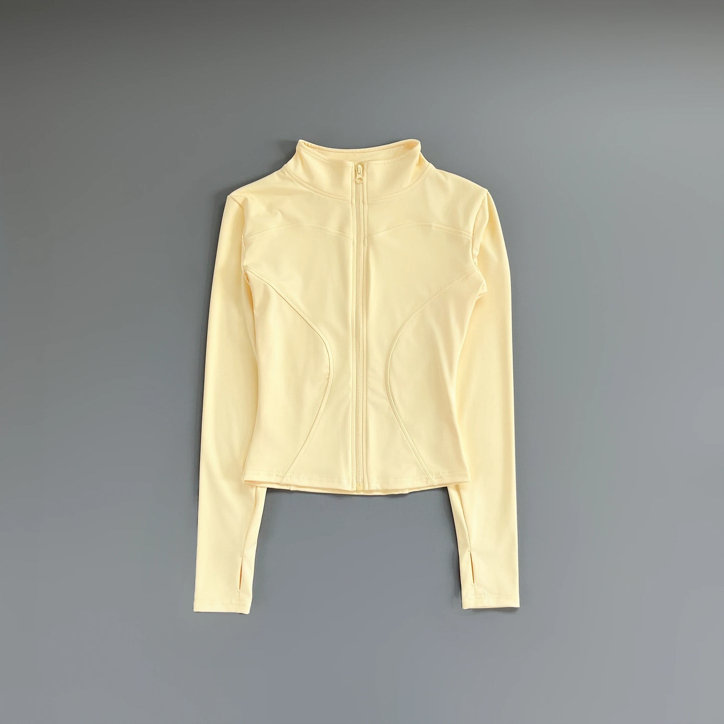 Women's Stretch Fitted Workout Jacket With Zip Front