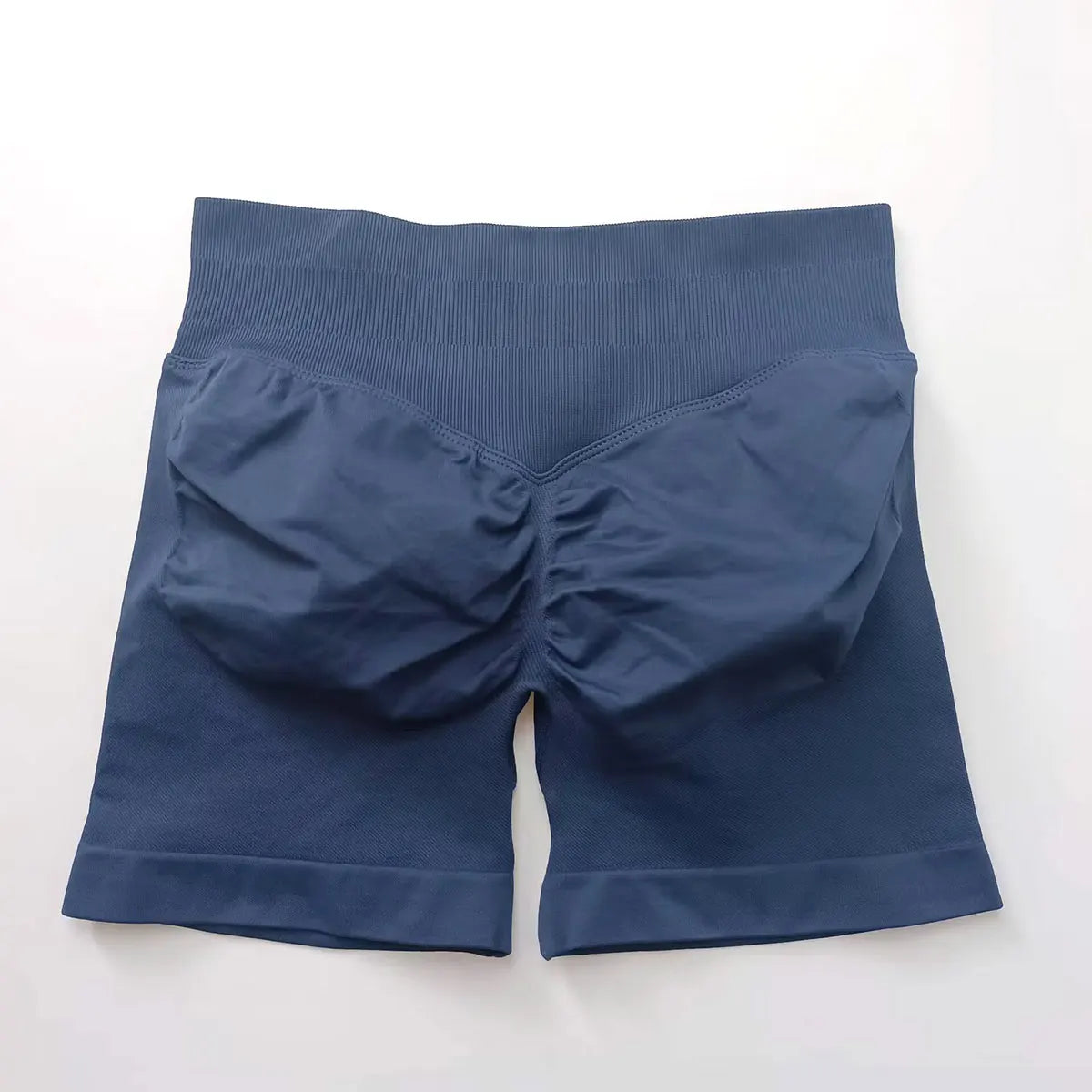 NCLAGEN Women Fitness Low Ribbed Band Gym Shorts for Workout