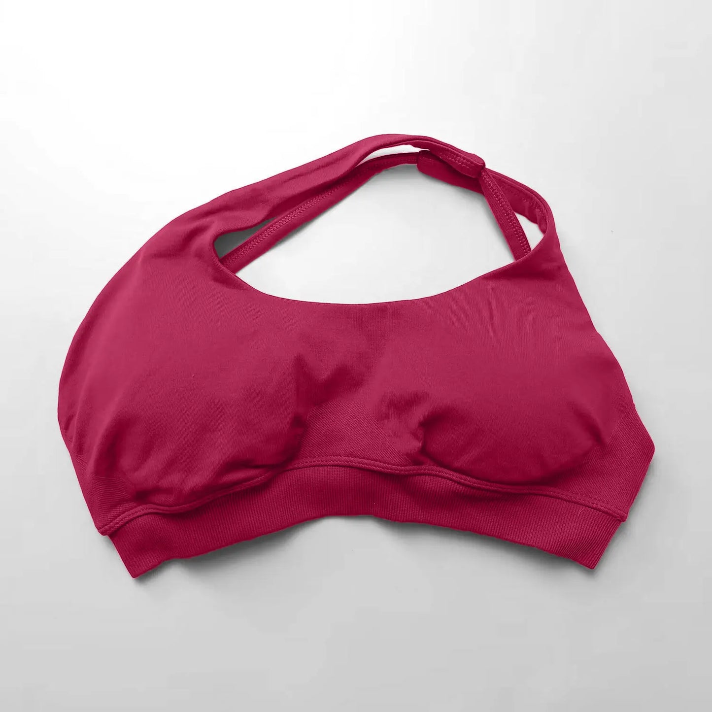 Seamless Asymmetric Halter Backless Sports Bra