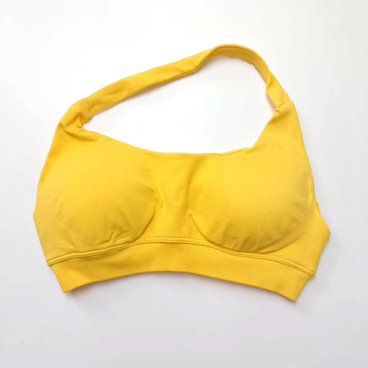 Seamless Halter Workout Sports Bra with High Support