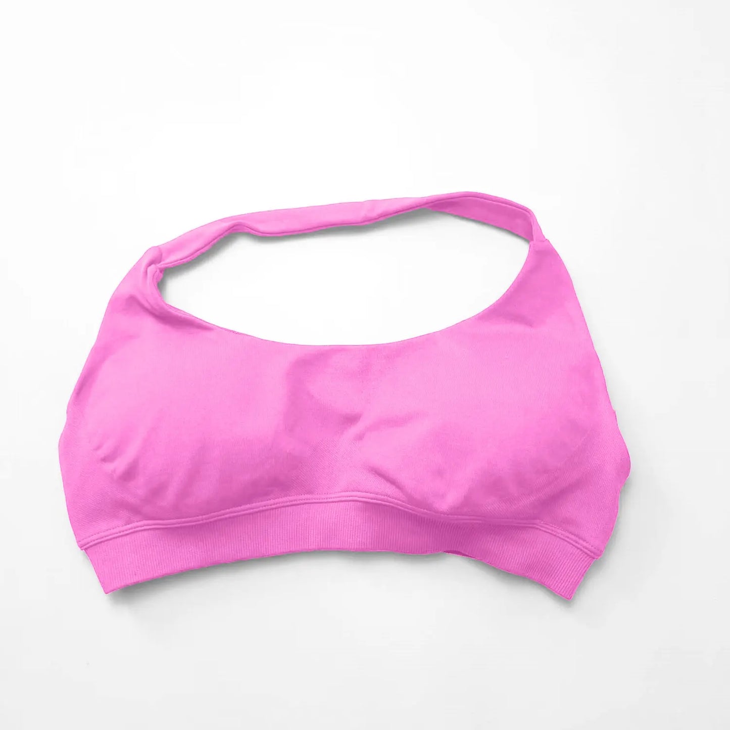 Seamless Halter Workout Sports Bra with High Support