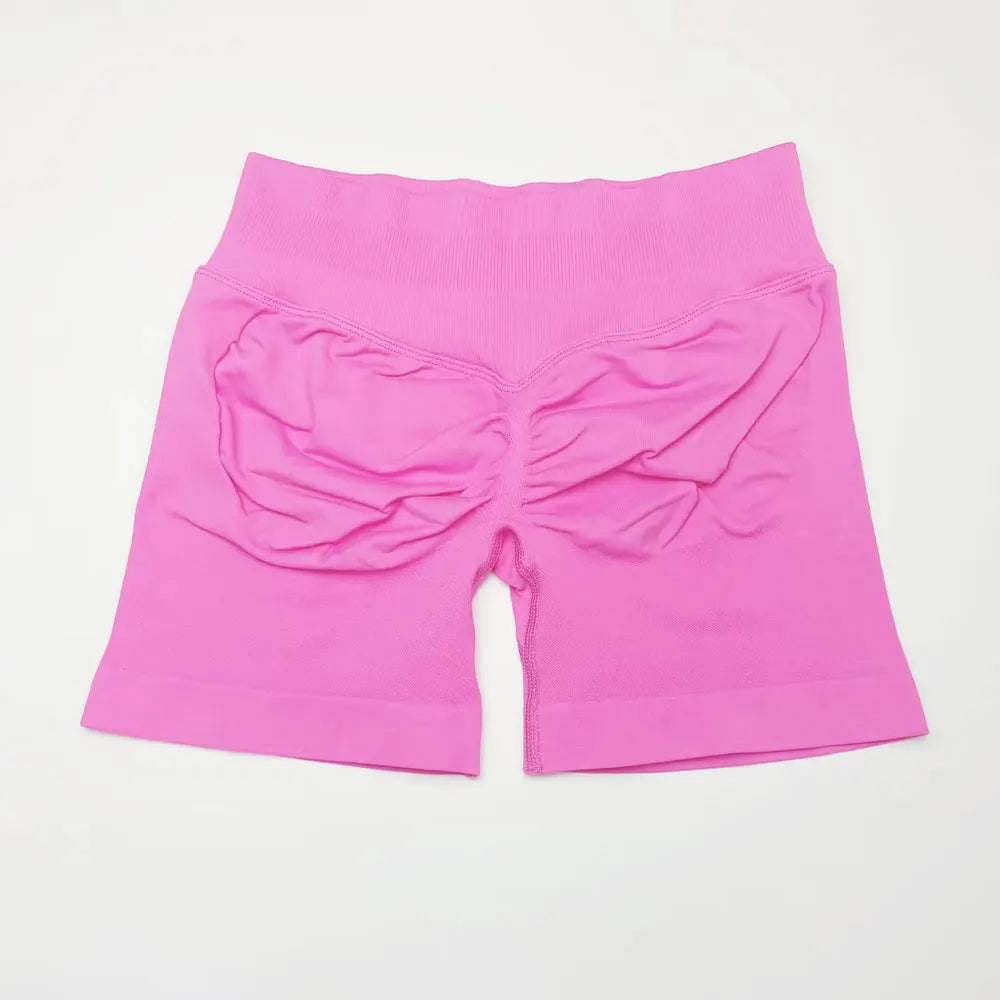 NCLAGEN Women Fitness Low Ribbed Band Gym Shorts for Workout