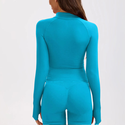 Half Zip Long Sleeve Gym Top