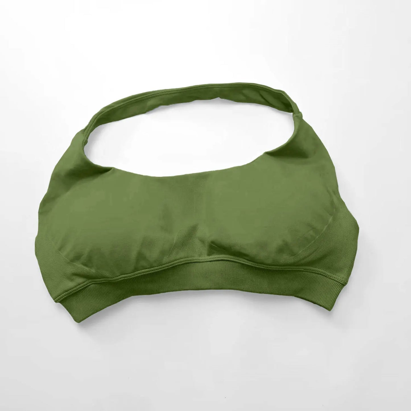 Seamless Halter Workout Sports Bra with High Support