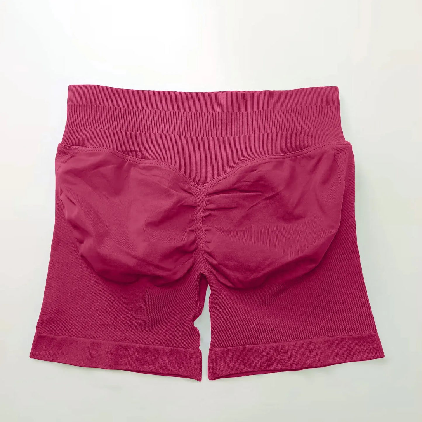 NCLAGEN Women Fitness Low Ribbed Band Gym Shorts for Workout
