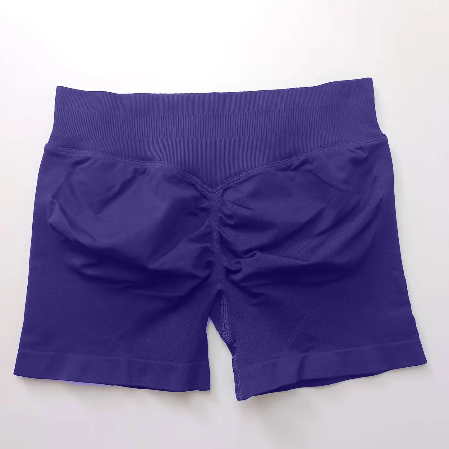 NCLAGEN Women Fitness Low Ribbed Band Gym Shorts for Workout