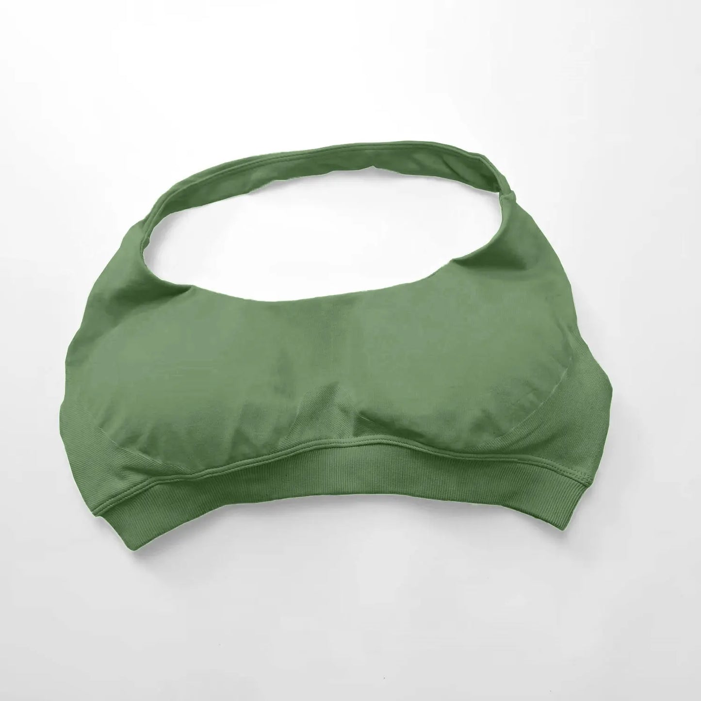 Seamless Halter Workout Sports Bra with High Support