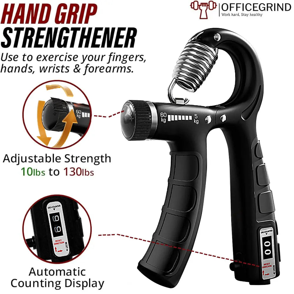 Hand Grip Strengthener – Adjustable Resistance Grip Trainer for Strength
