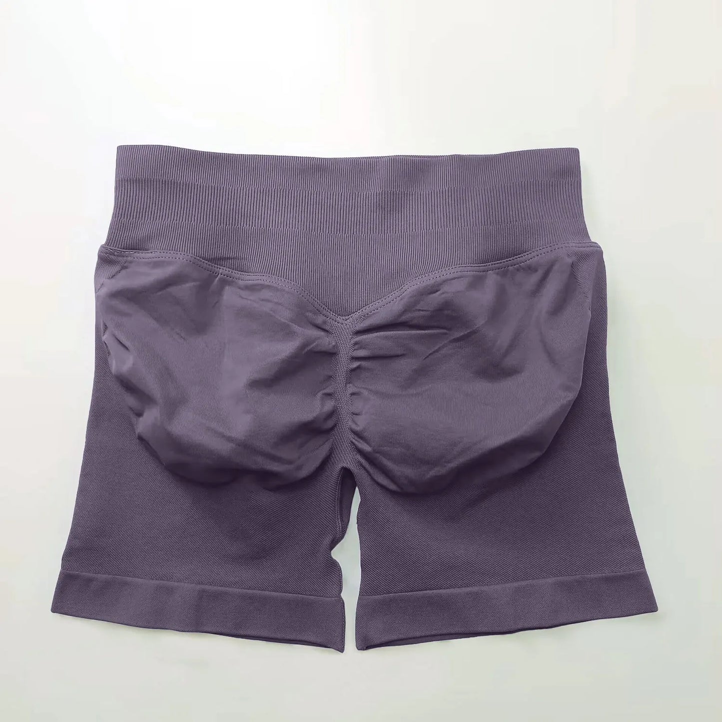 NCLAGEN Women Fitness Low Ribbed Band Gym Shorts for Workout