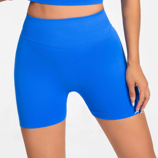 NCLAGEN Women Fitness Low Ribbed Band Gym Shorts for Workout