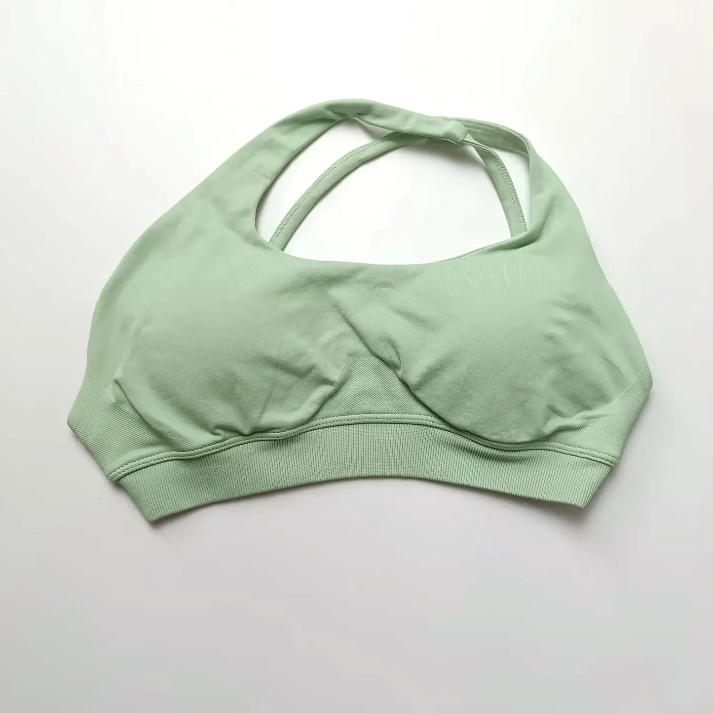 Seamless Asymmetric Halter Backless Sports Bra