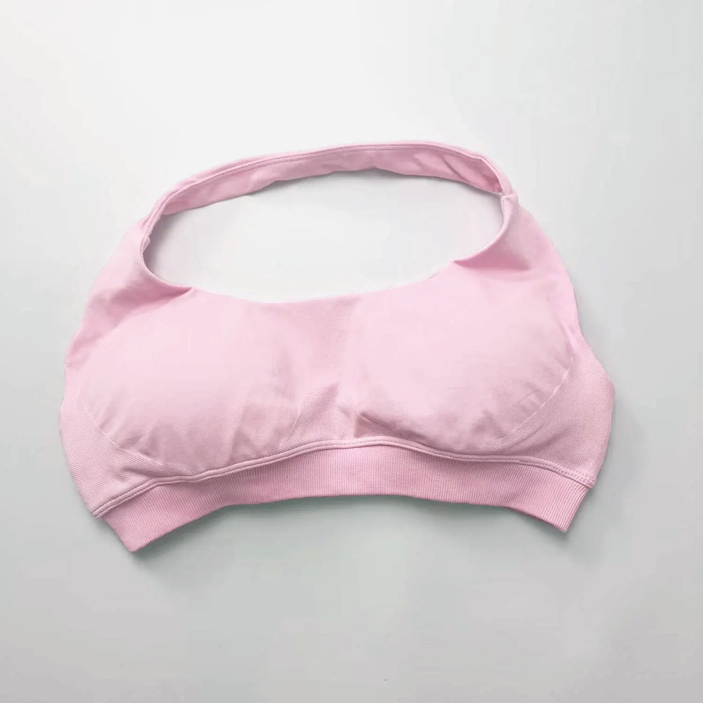 Seamless Halter Workout Sports Bra with High Support