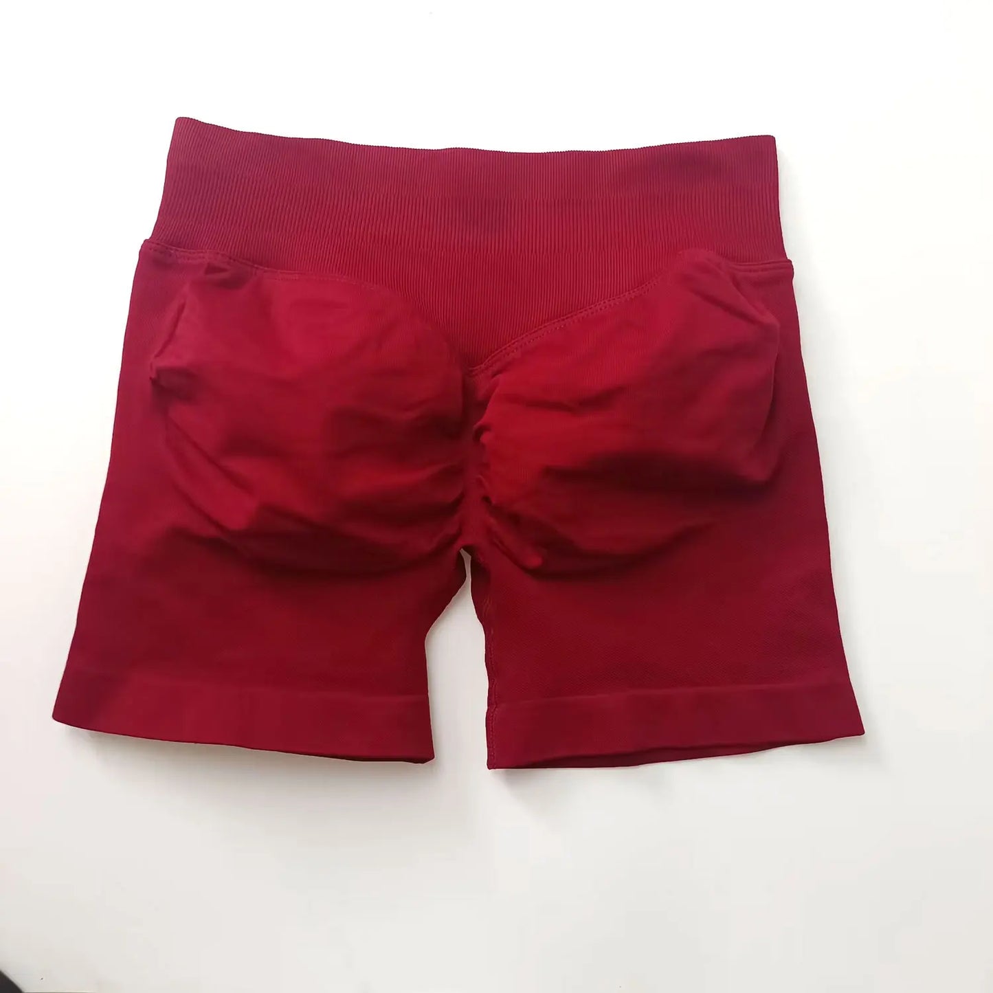 NCLAGEN Women Fitness Low Ribbed Band Gym Shorts for Workout