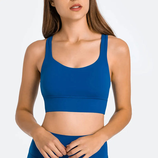 NCLAGEN Fitness High Support Push-Up Cross-Back Gym Workout Bra