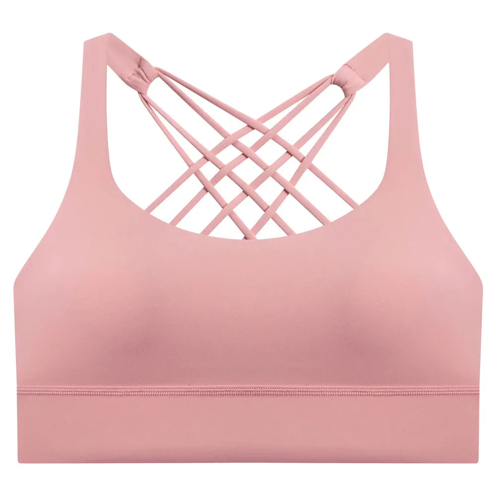 NCLAGEN Fitness High Support Push-Up Cross-Back Gym Workout Bra