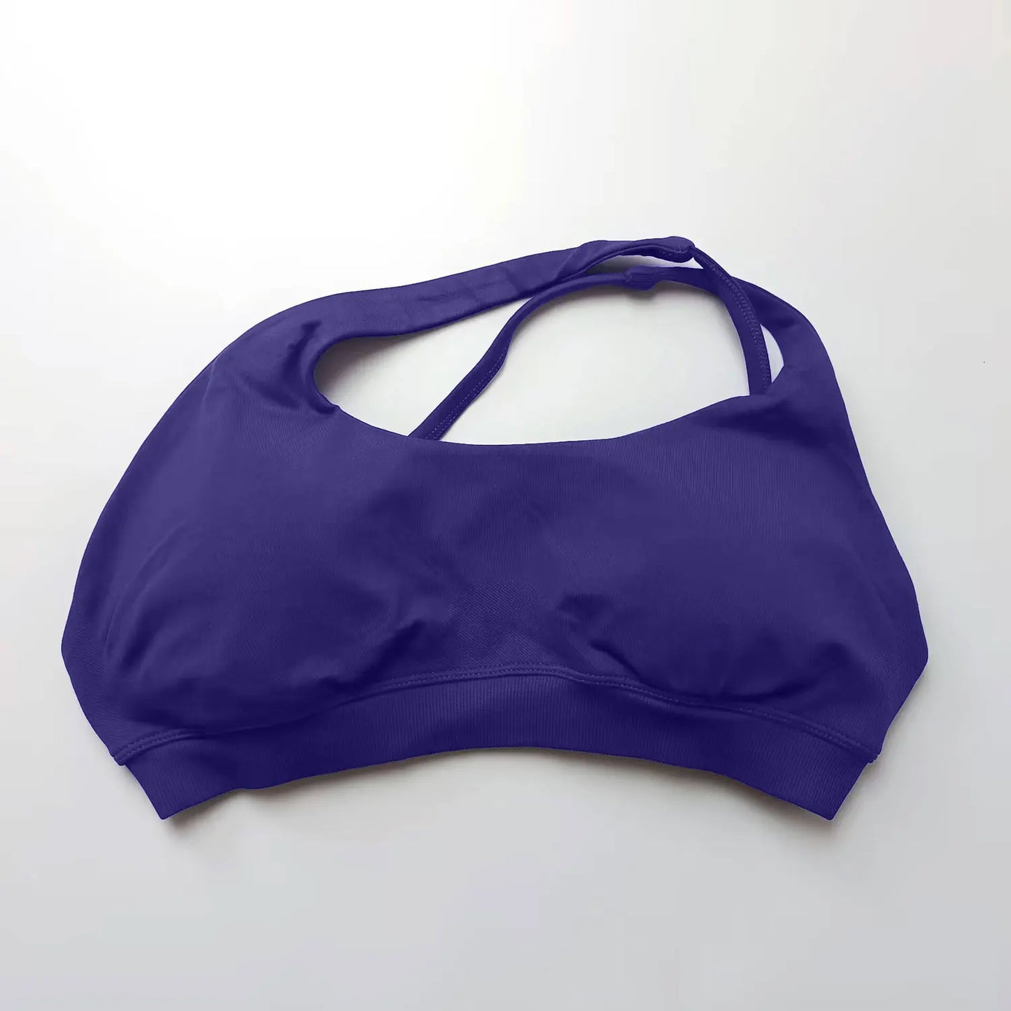 Seamless Asymmetric Halter Backless Sports Bra