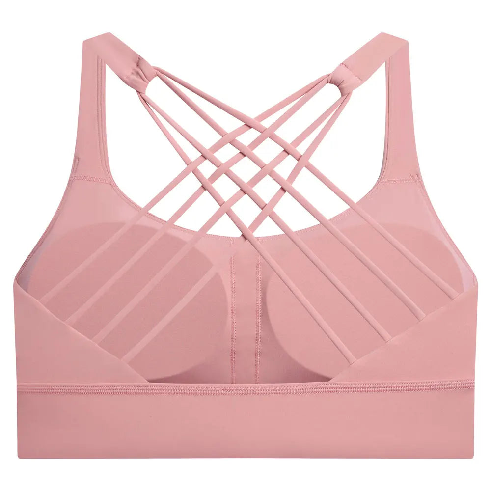 NCLAGEN Fitness High Support Push-Up Cross-Back Gym Workout Bra