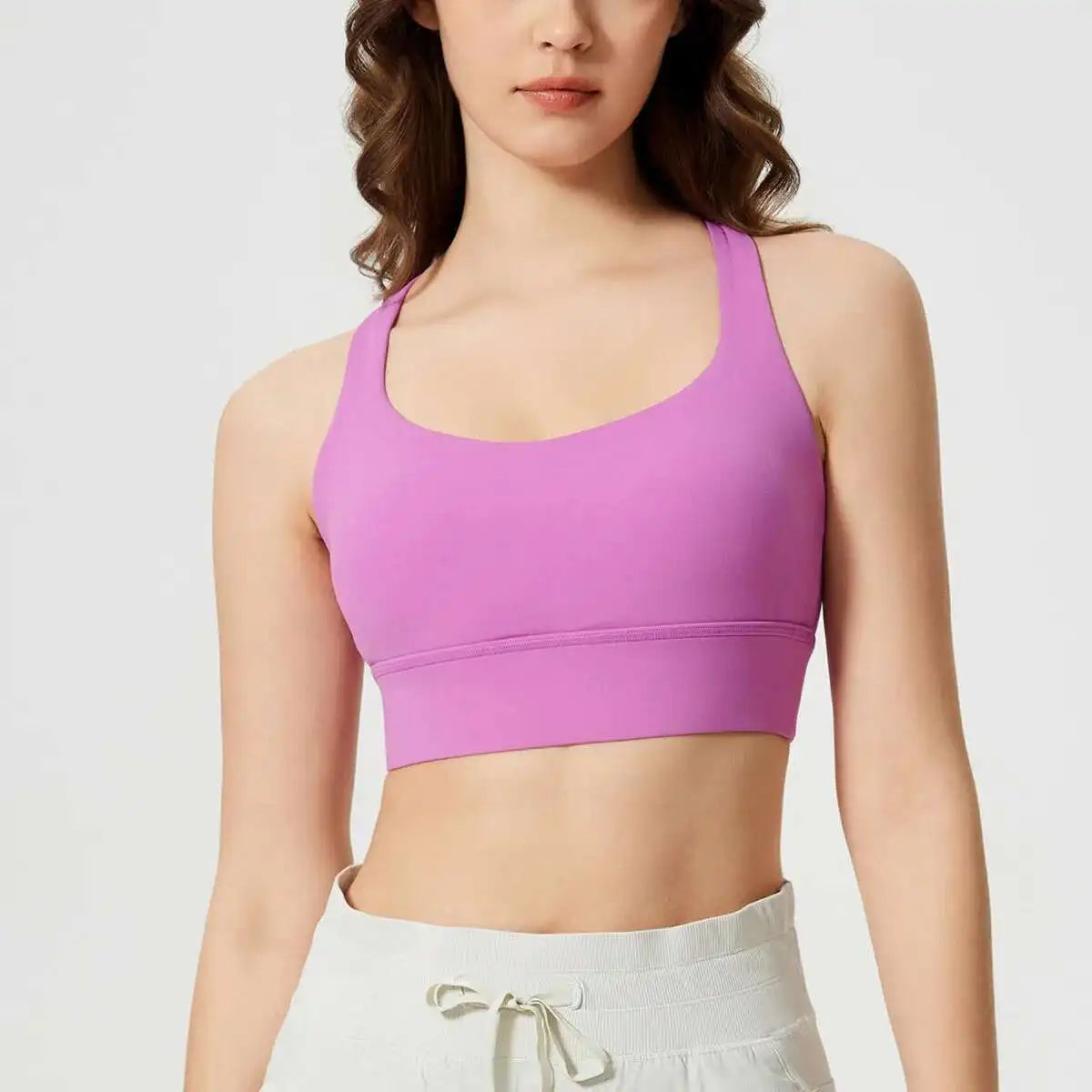 NCLAGEN Fitness High Support Push-Up Cross-Back Gym Workout Bra