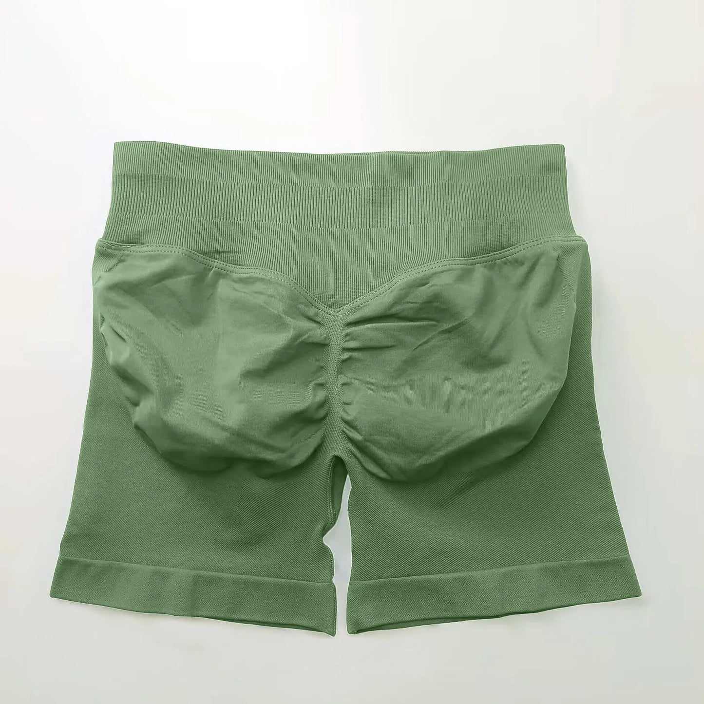 NCLAGEN Women Fitness Low Ribbed Band Gym Shorts for Workout