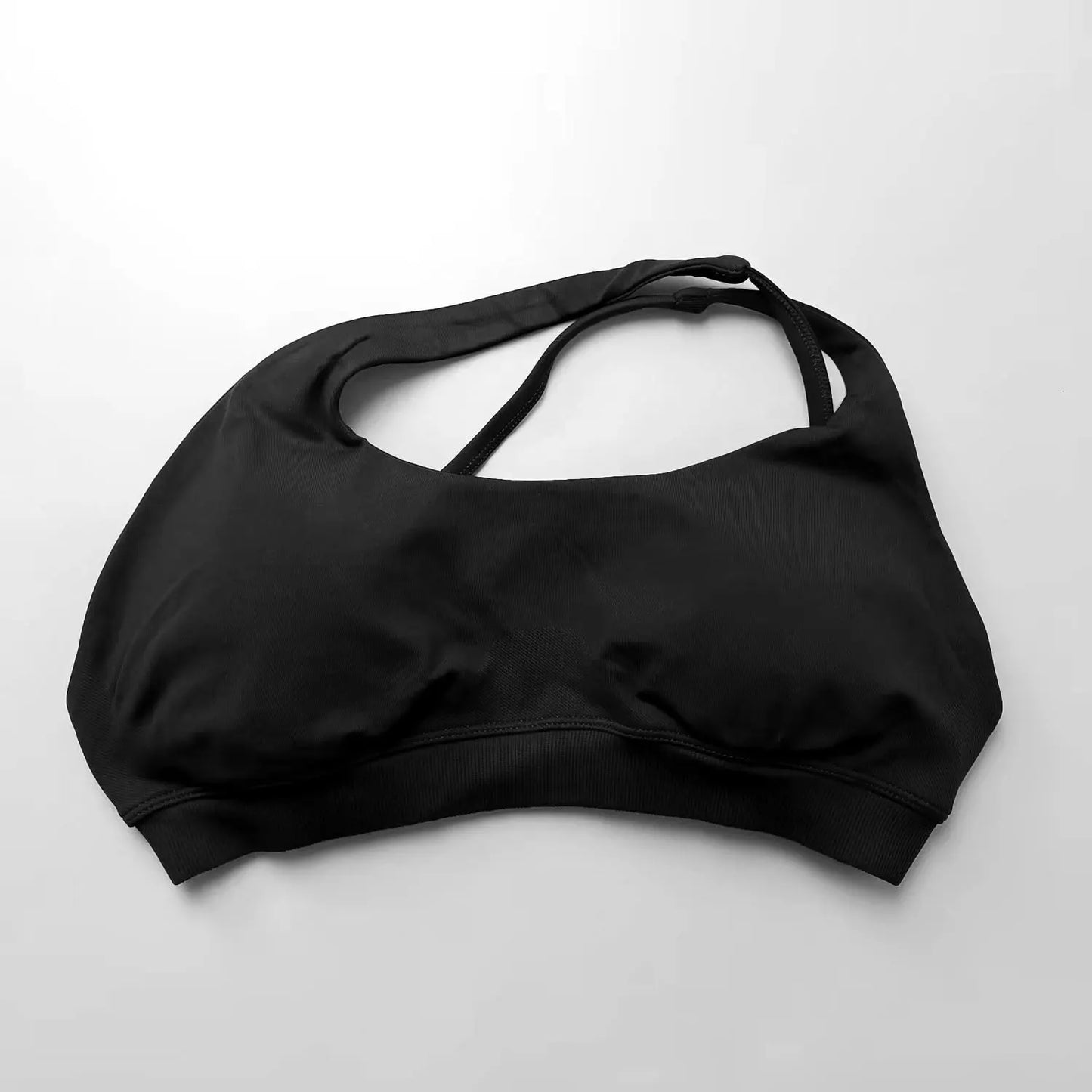 Seamless Asymmetric Halter Backless Sports Bra