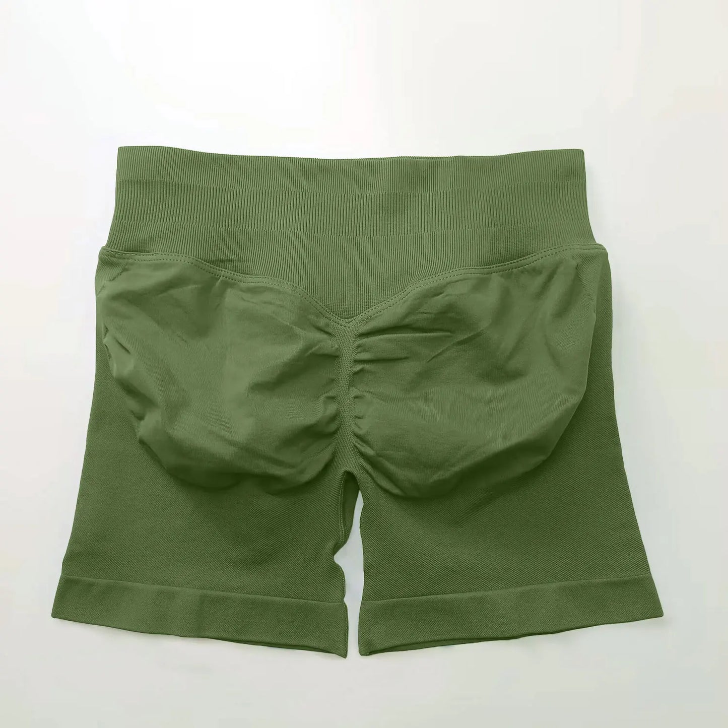 NCLAGEN Women Fitness Low Ribbed Band Gym Shorts for Workout