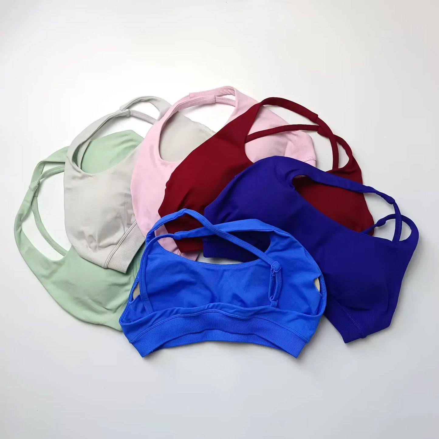 Seamless Asymmetric Halter Backless Sports Bra