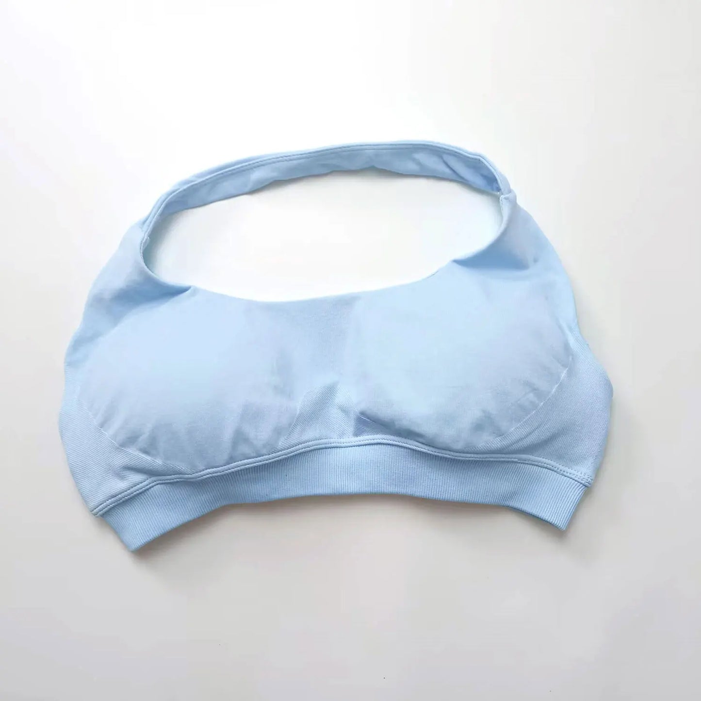 Seamless Halter Workout Sports Bra with High Support